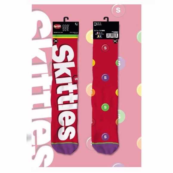 Skittles Candy Split Style Athletic Crew Socks - NEW Fast Ship - Picture 2 of 4